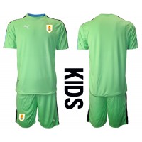 Camisa de time de futebol Uruguai Goleiro Replicas 1º Equipamento Infantil Mundo 2022 Manga Curta (+ Calças curtas)